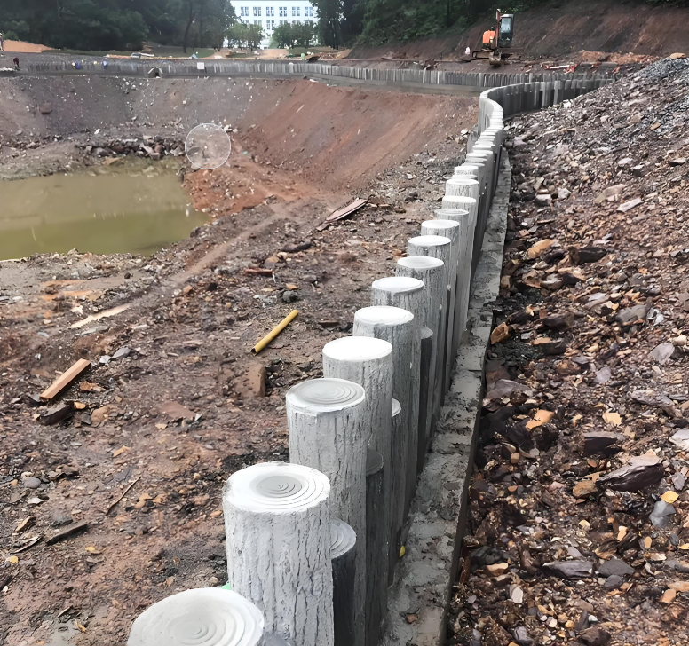 水泥仿木樁施工隊(duì)泓樺錦嘉 - 水泥仿木樁能用在庭院裝飾嗎？